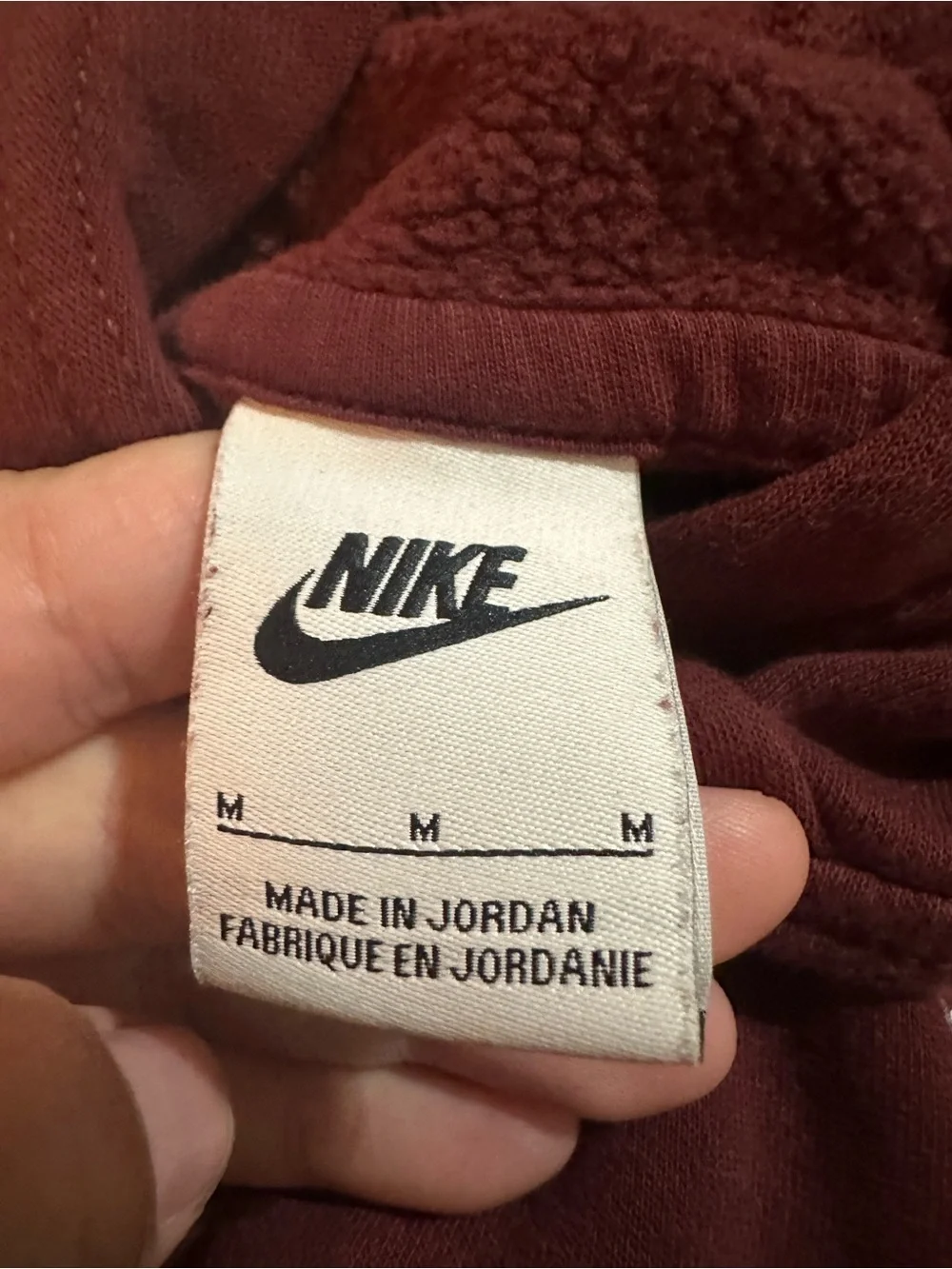 Nike Kids Maroon Hooded Pullover with White Logo